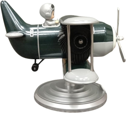 Retro Airplane Flip Clock – Vintage Biplane Novelty Desk Timepiece