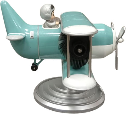 Retro Airplane Flip Clock – Vintage Biplane Novelty Desk Timepiece