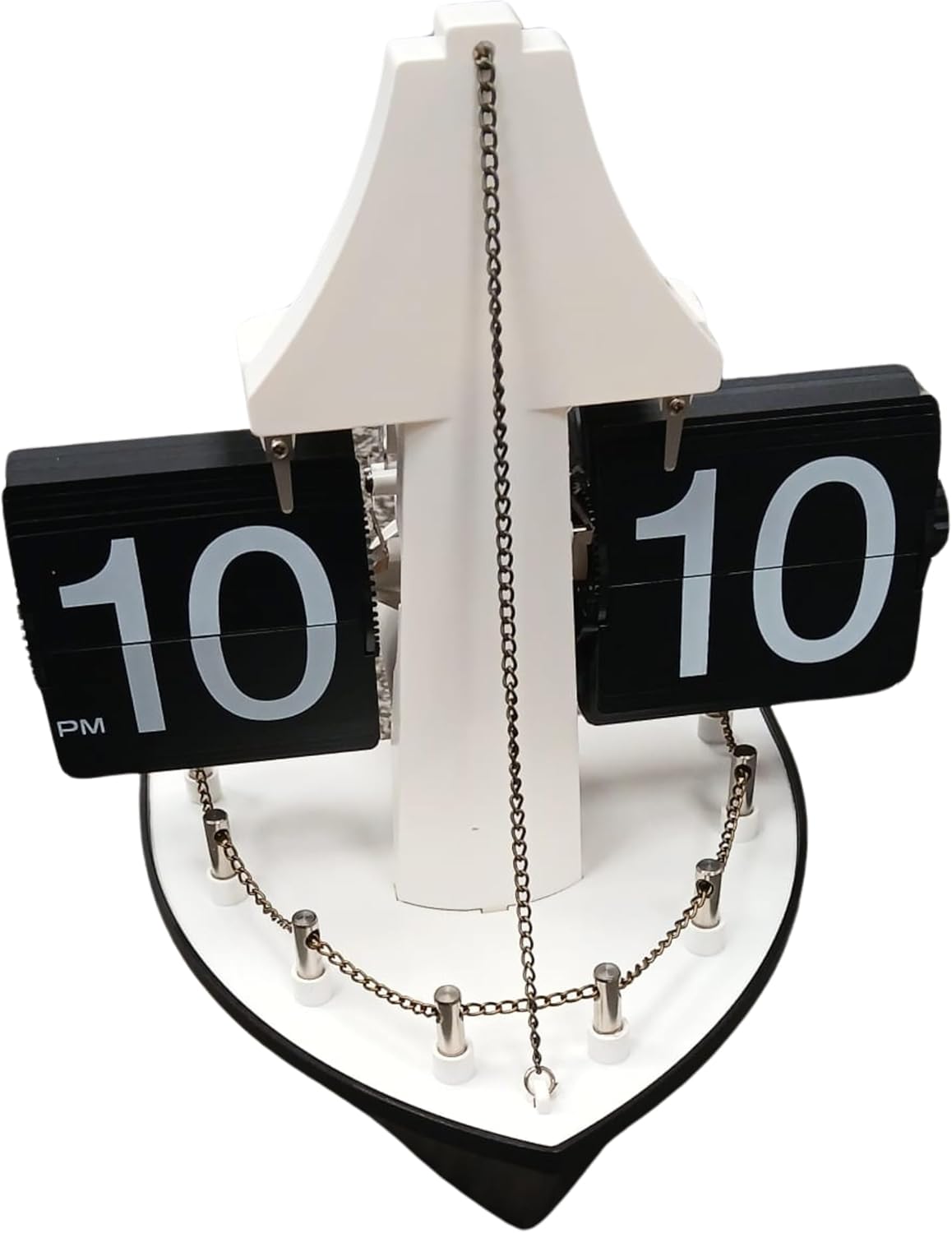 Ship Deck Flip Clock Wall Hanging Retro Nautical with Automatic Flip Panels AM PM Display Decorative Boat Style Desk Shelf Timepiece blue black (Black)