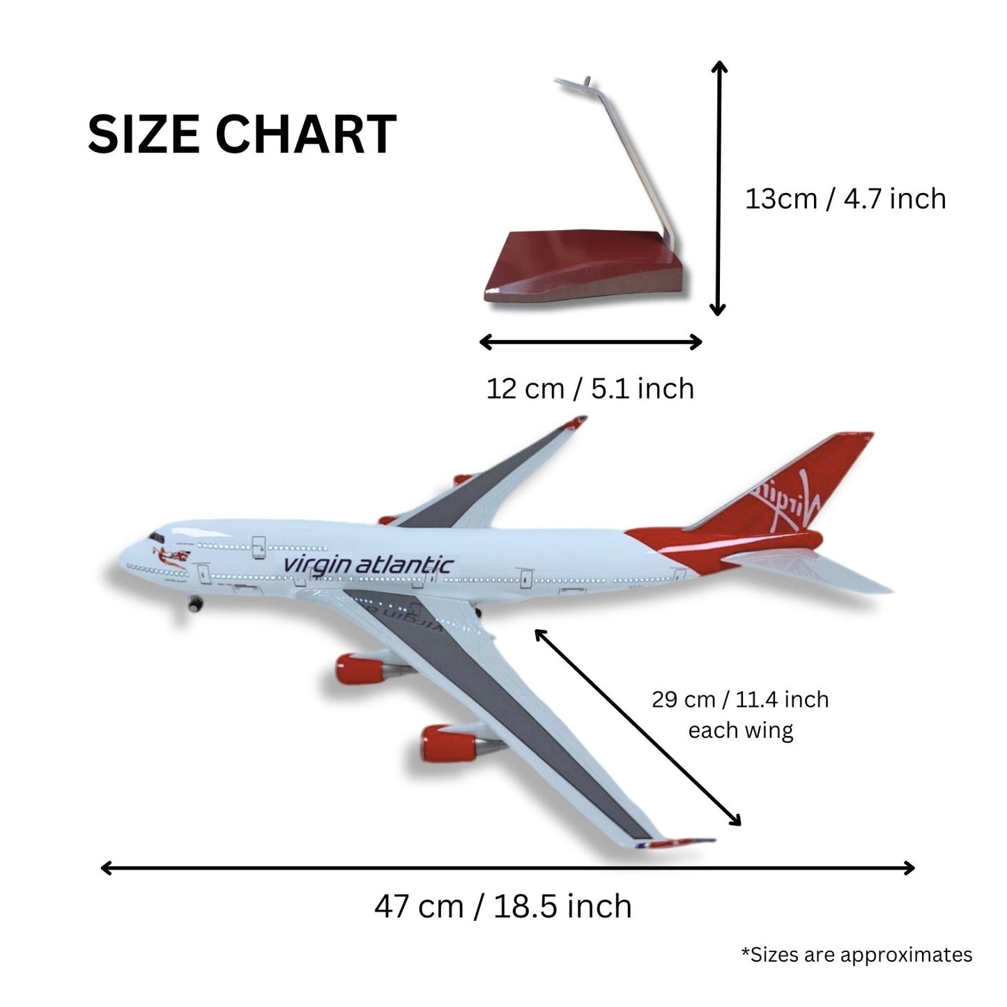 747 Boeing Model Plane Large Scale Ideal Gift Working Lights