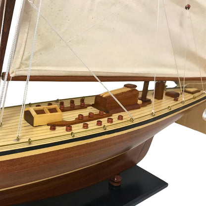 Endeavour Wooden Sailboat Model – Handmade Nautical Collectible 90 × 70 × 12 cm