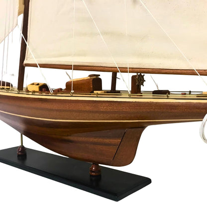 Endeavour Wooden Sailboat Model – Handmade Nautical Collectible 90 × 70 × 12 cm