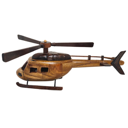 Aero Range Model Helicopter Handcrafted Wooden Vintage - Authentic Replicas & Models