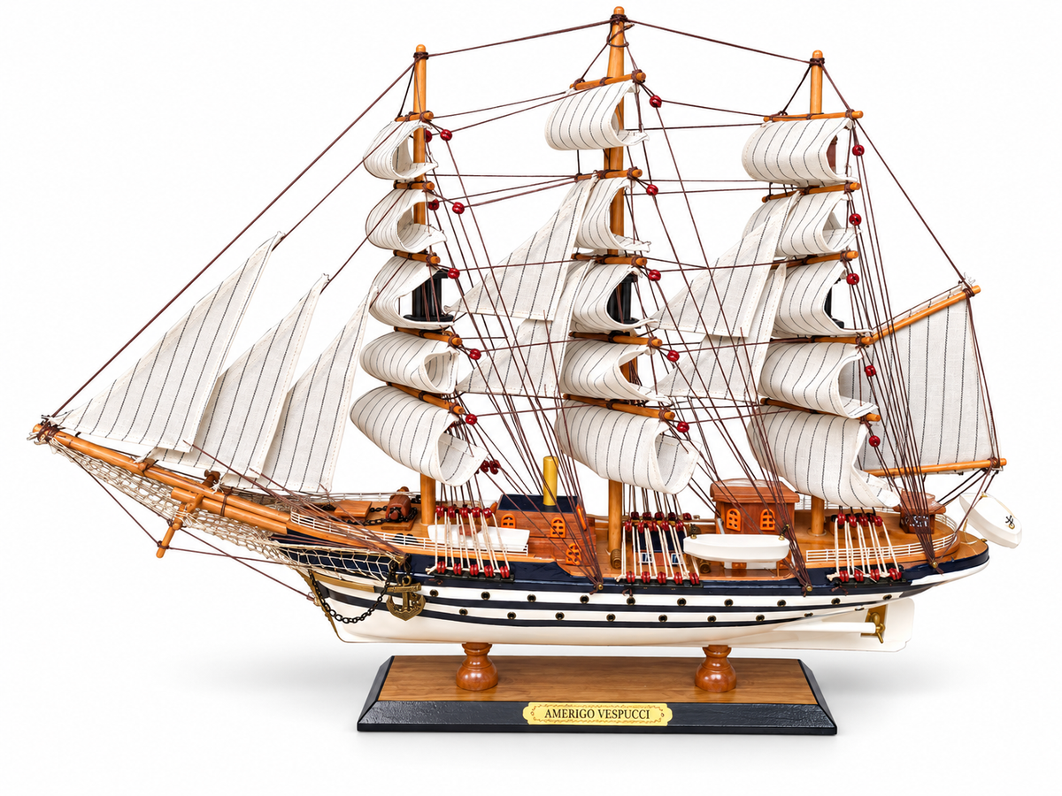 Amerigo Vespucci Wooden Model Ship – Fully Assembled – 64cm