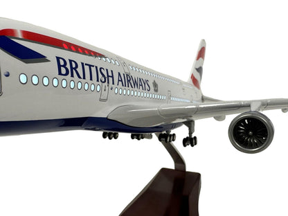 British Airways BA A380 Model Plane Large Scale Ideal Gift And Stand - Authentic Replicas & Models