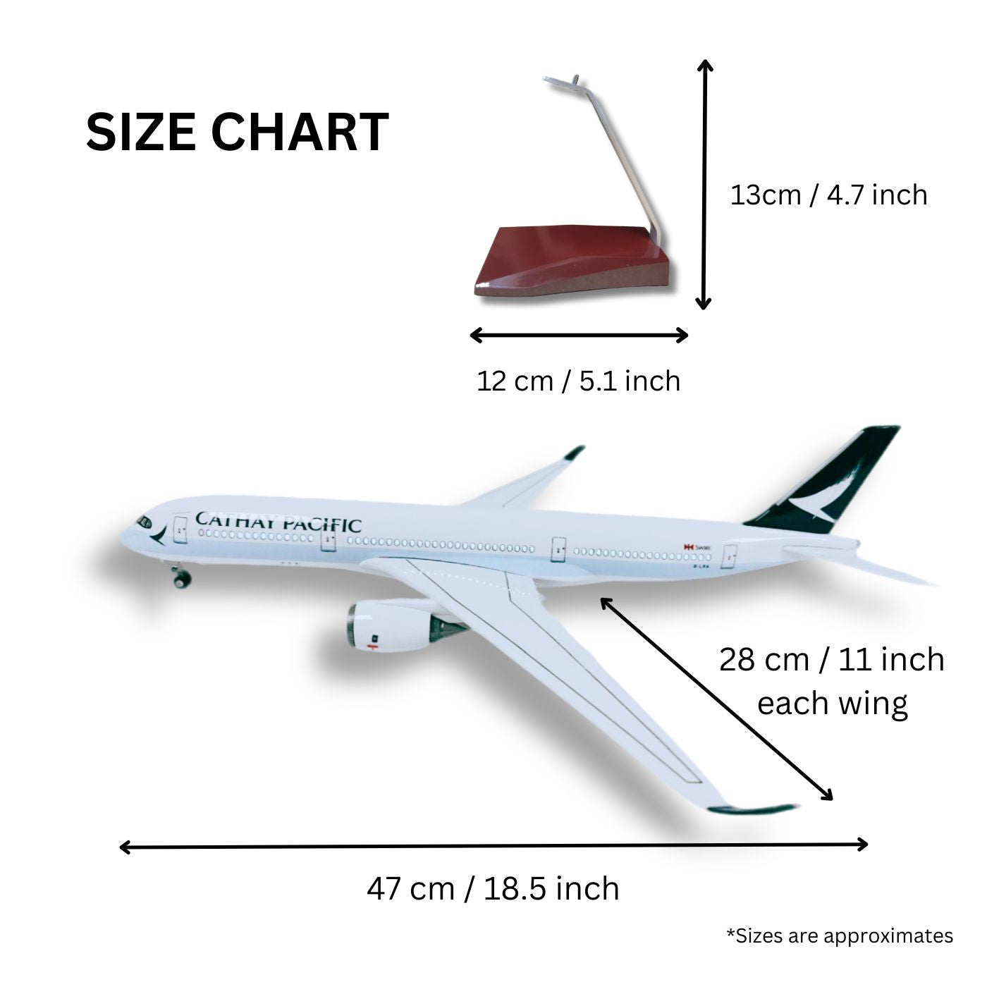 Cathay Pacific Airbus A350 Model Plane Premium Large Scale Ideal Gift - Authentic Replicas & Models