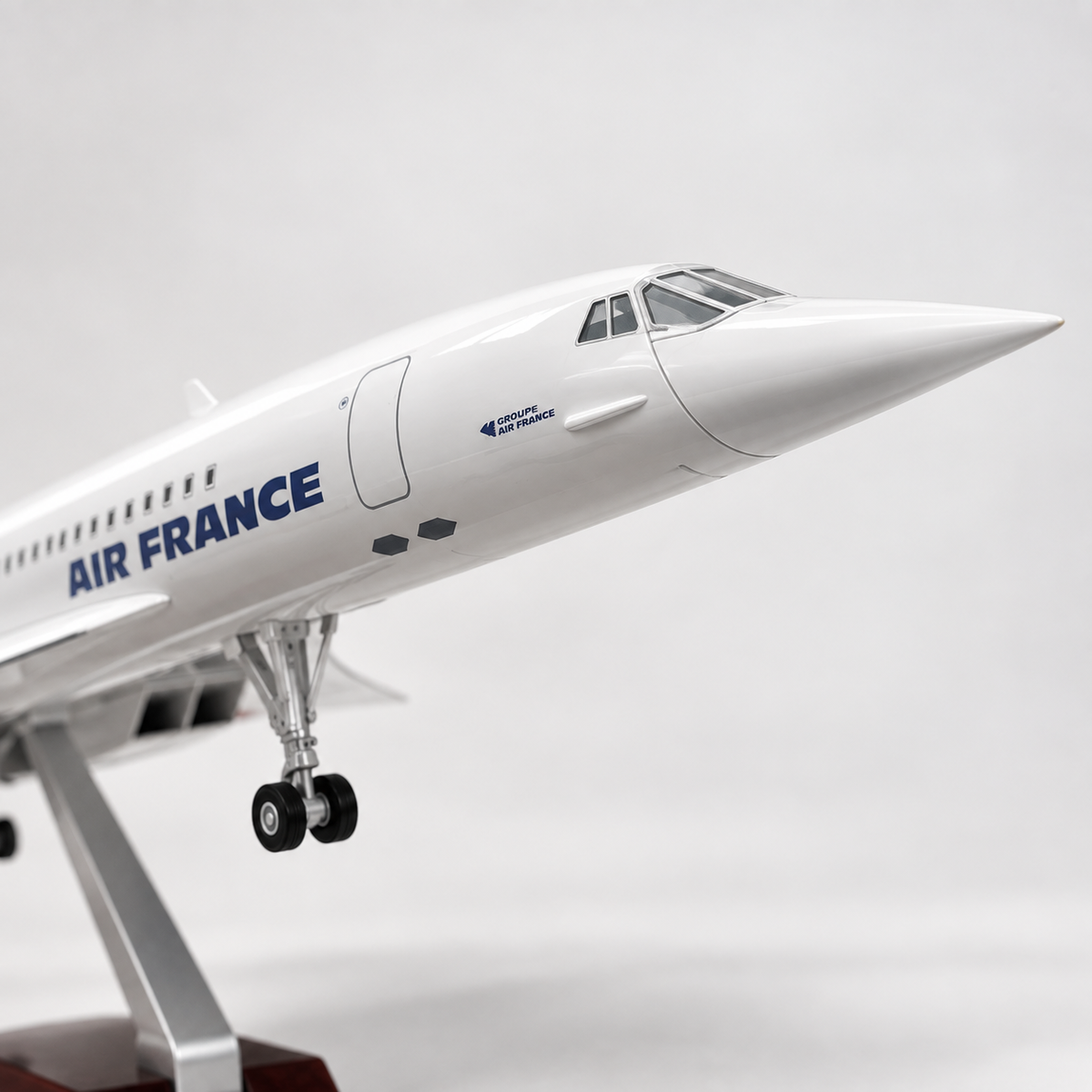 Air France Concorde Model Plane Voice Activated LED Lights Display + Stand