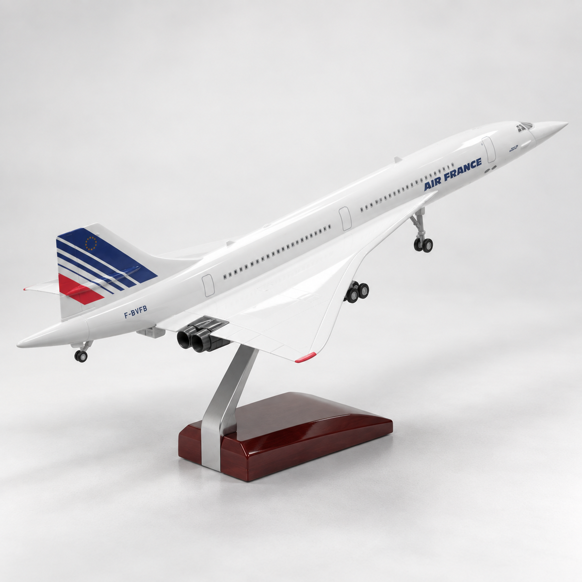 Air France Concorde Model Plane Voice Activated LED Lights Display + Stand