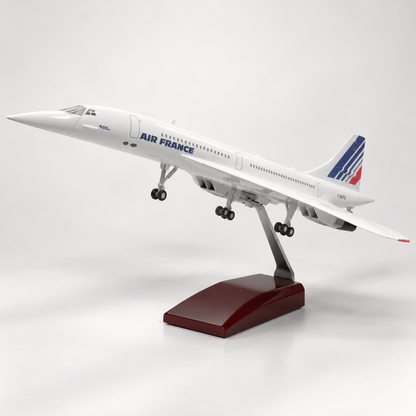 Air France Concorde Model Plane Voice Activated LED Lights Display + Stand