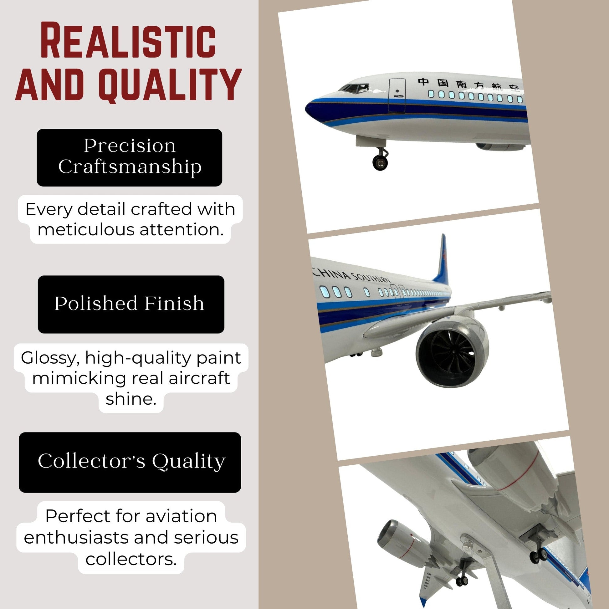 China Southern 737MAX Model Plane Boeing Premium Large Scale Ideal Gift - Authentic Replicas & Models