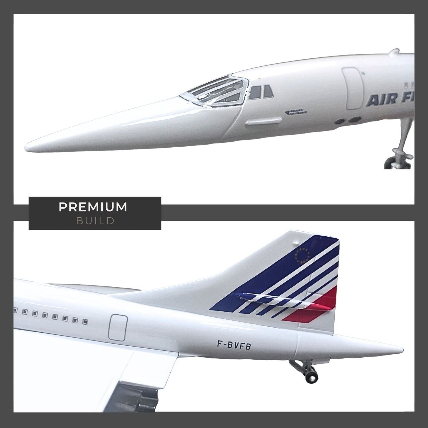 Concorde Air France Model Plane Large-Scale Voice Activated Lights - Authentic Replicas & Models