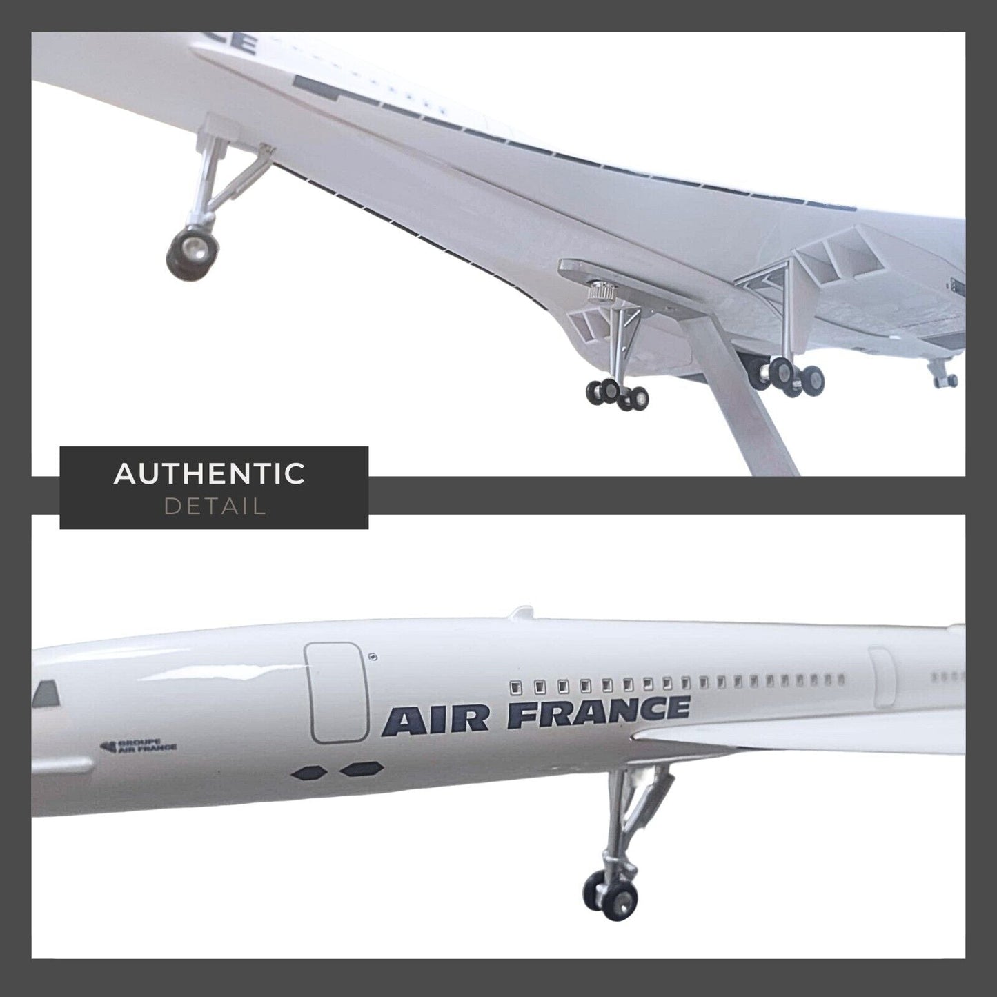 Concorde Air France Model Plane Large-Scale Voice Activated Lights - Authentic Replicas & Models