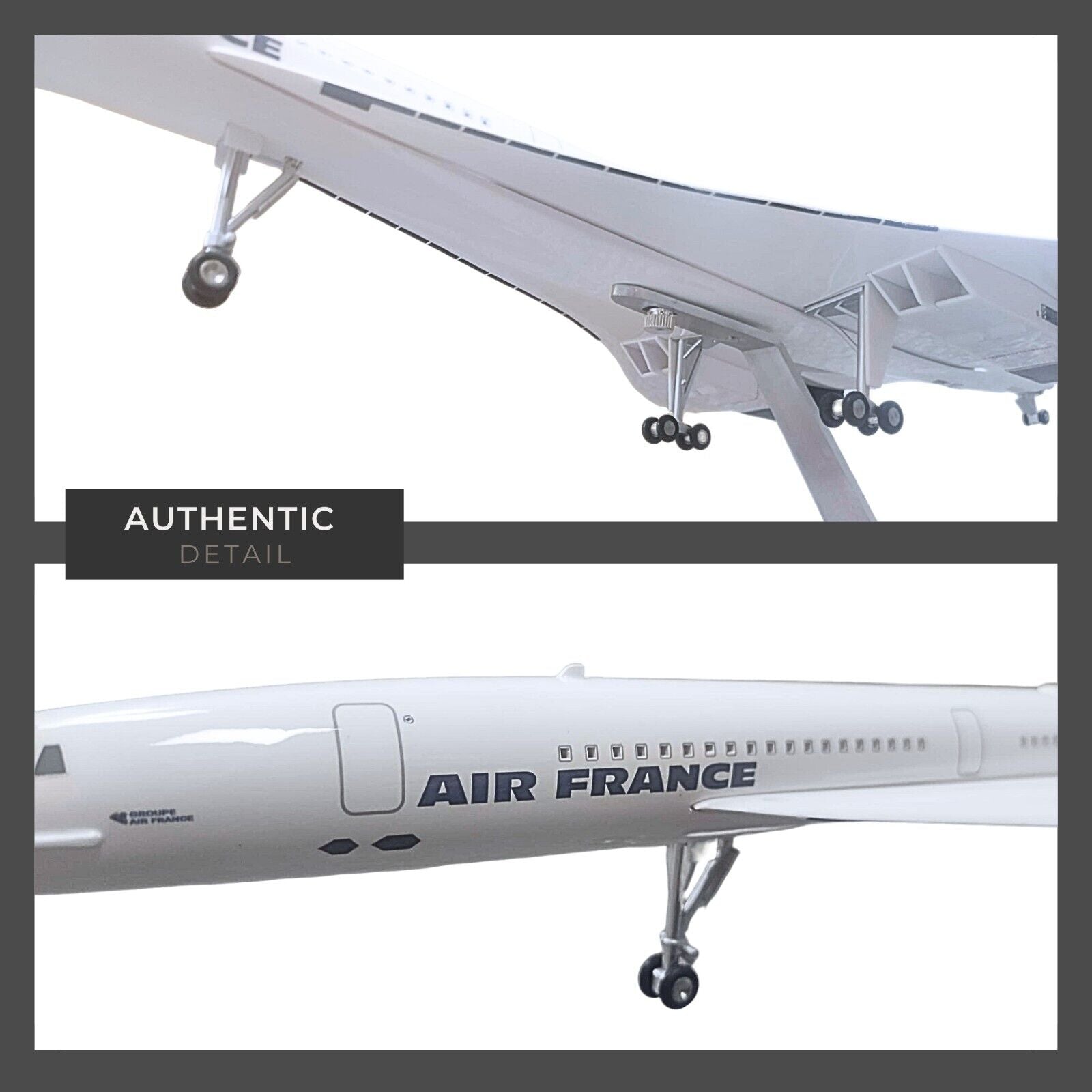 Concorde Air France Model Plane Large-Scale Voice Activated Lights - Authentic Replicas & Models