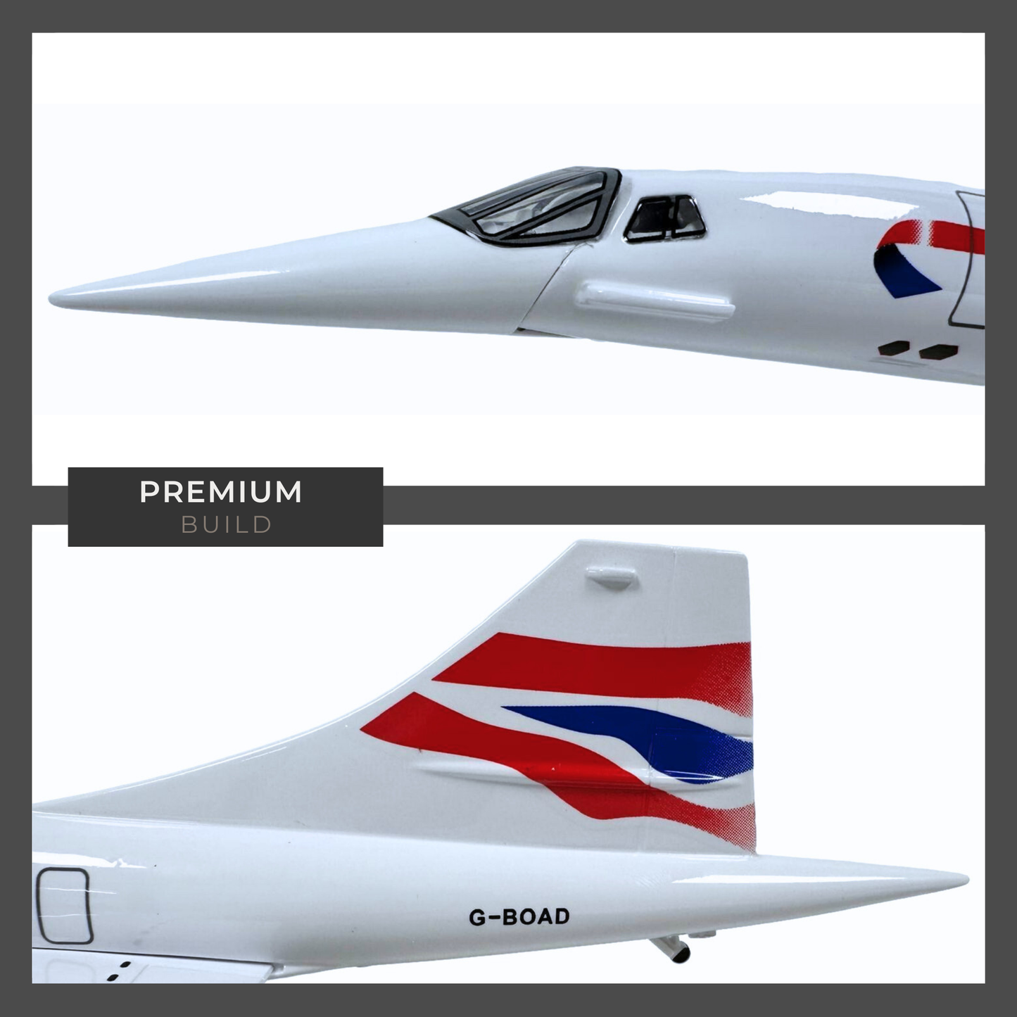 Concorde British Airways BA Diecast Model – Large Scale, Christmas Gift with Display Stand - Authentic Replicas & Models