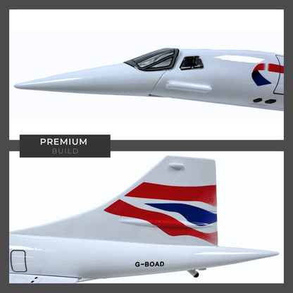 Concorde British Airways BA Diecast Model – Large Scale, Christmas Gift with Display Stand - Authentic Replicas & Models