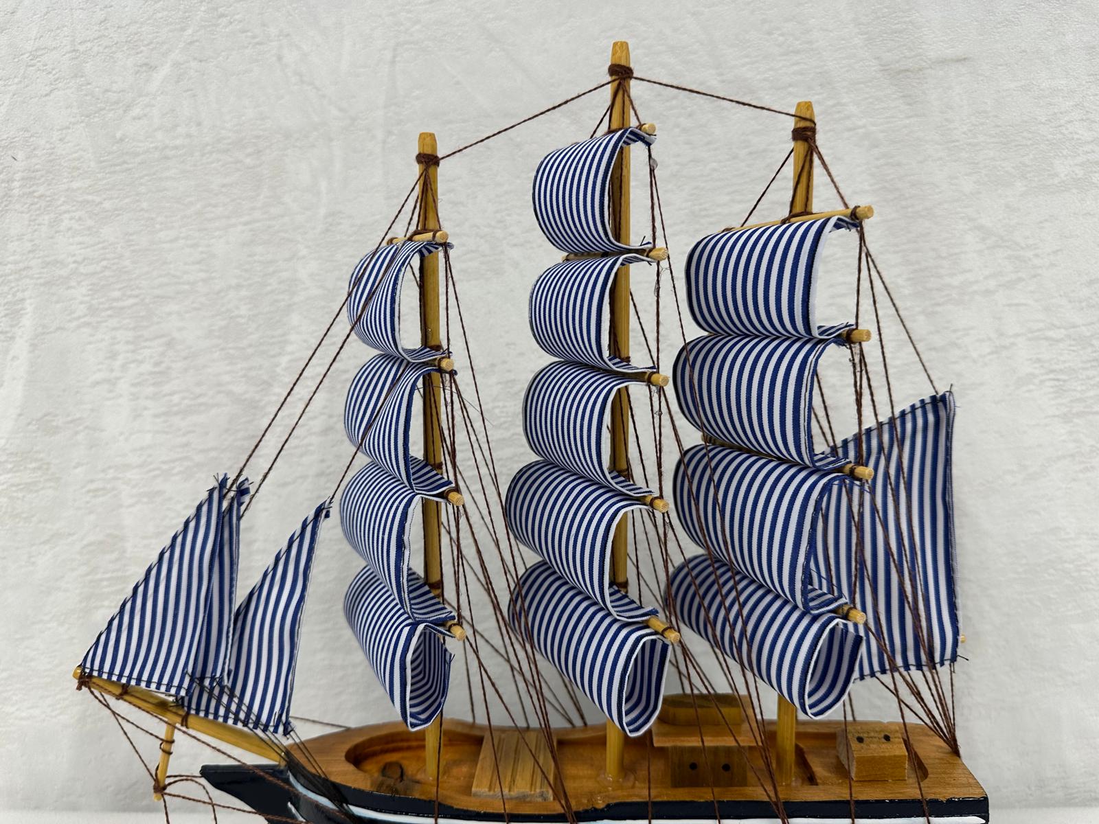 Handmade Blue Confection Ship Model 1L – 32cm x 31cm, Decorative Gift - Authentic Replicas & Models