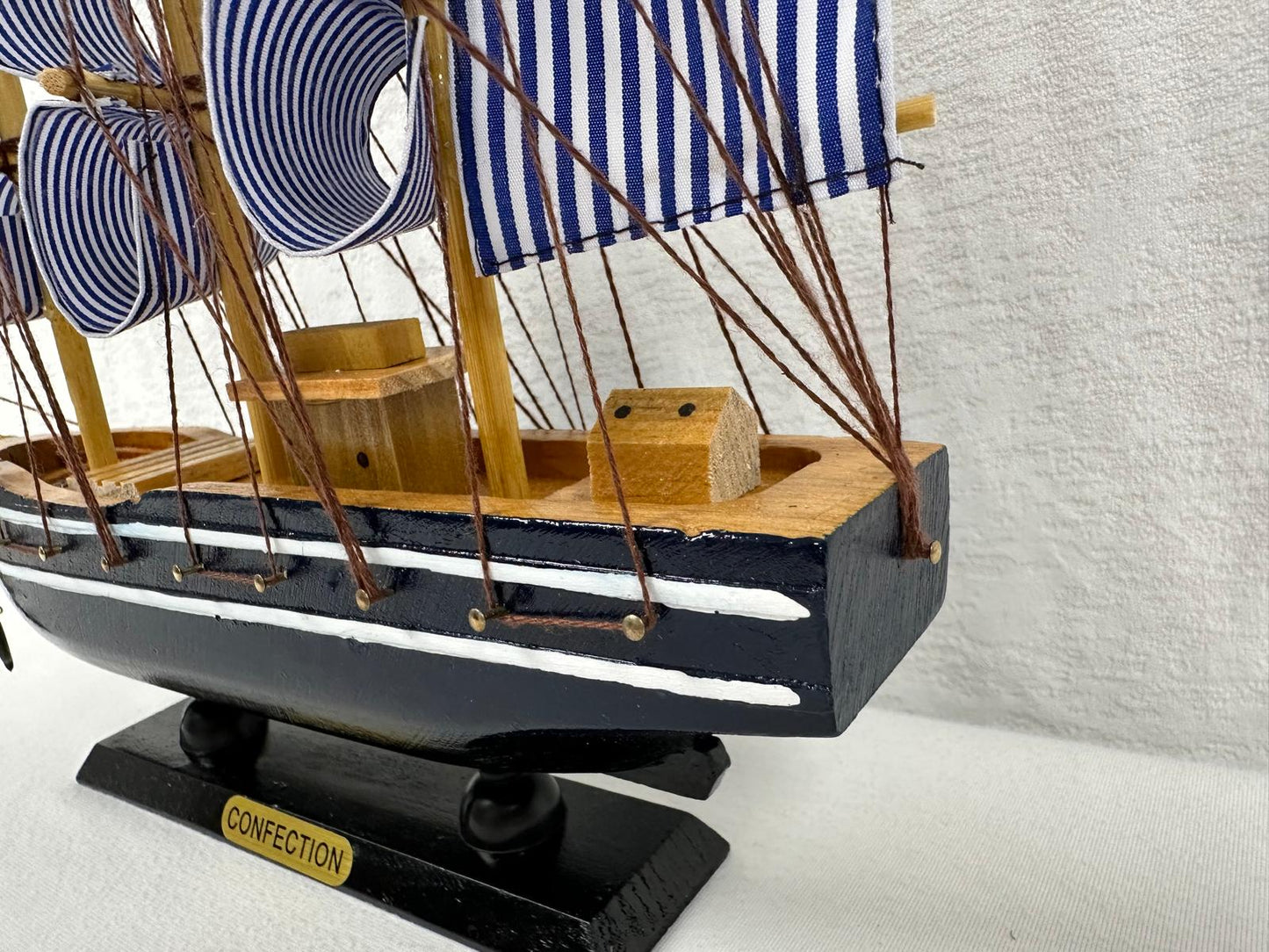 Handmade Blue Confection Ship Model 1L – 32cm x 31cm, Decorative Gift - Authentic Replicas & Models