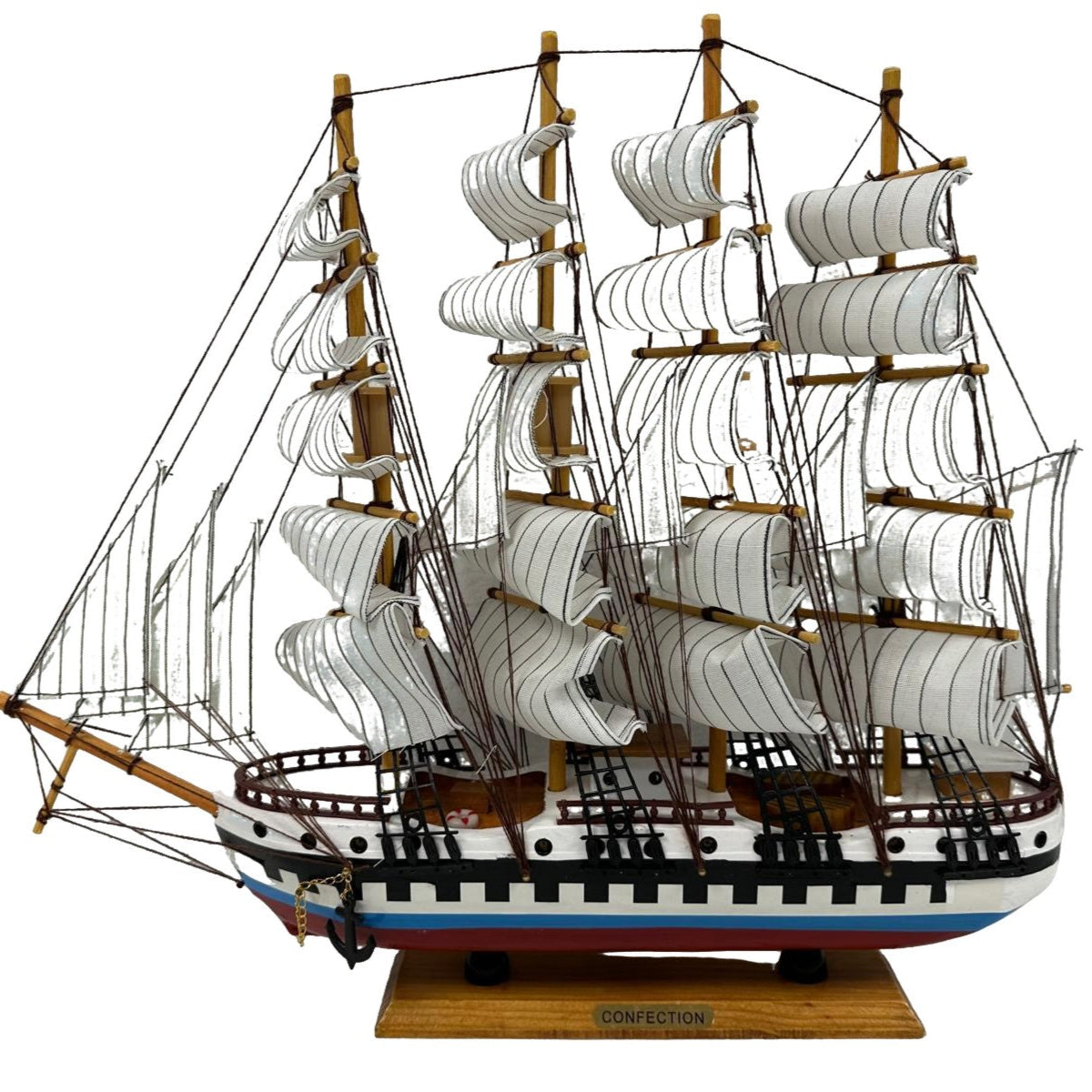 Handmade Confection Model Ship 1N – 50cm with Display Stand, Fully Assembled - Authentic Replicas & Models