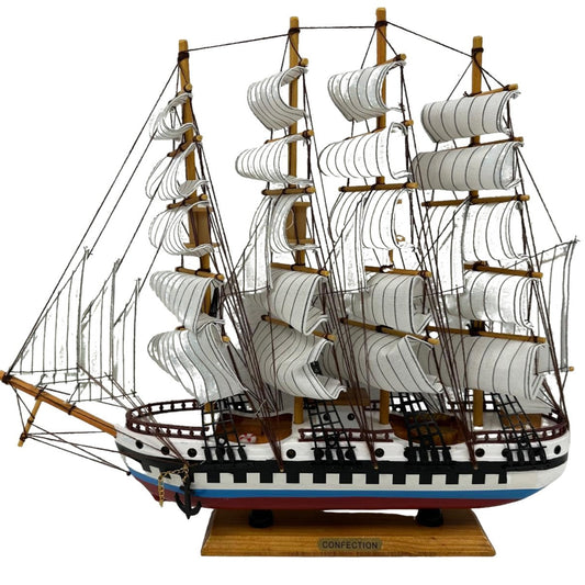 Handmade Confection Model Ship 1N – 50cm with Display Stand, Fully Assembled - Authentic Replicas & Models