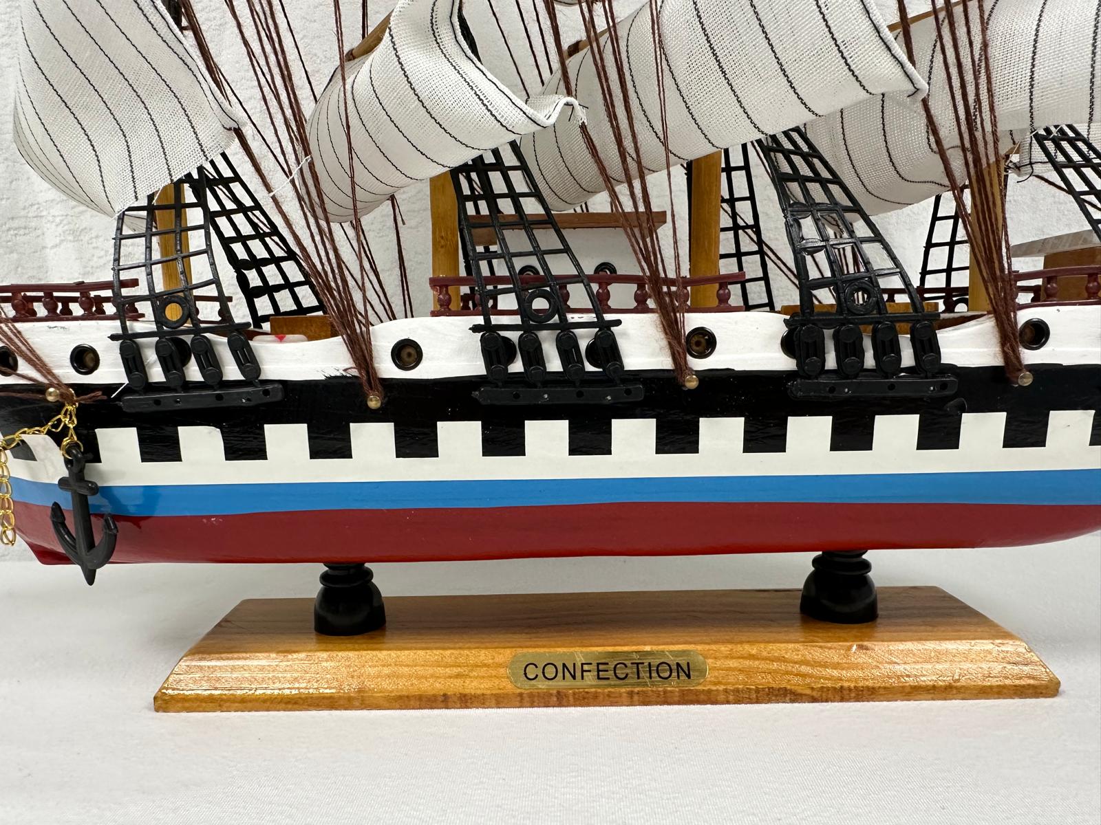 Handmade Confection Model Ship 1N – 50cm with Display Stand, Fully Assembled - Authentic Replicas & Models
