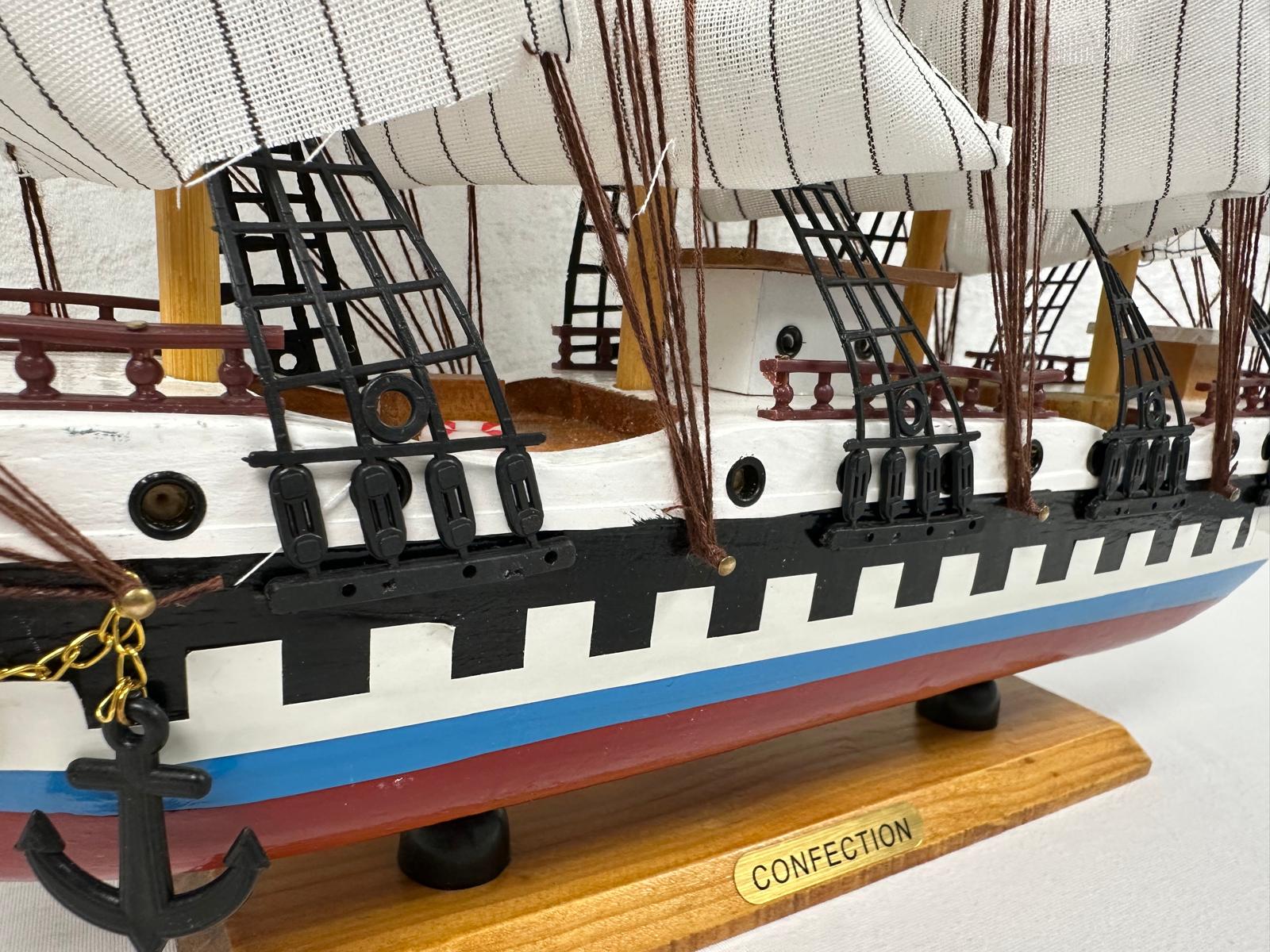 Handmade Confection Model Ship 1N – 50cm with Display Stand, Fully Assembled - Authentic Replicas & Models