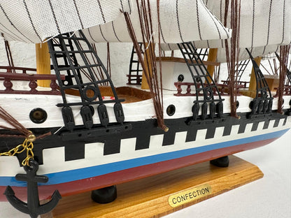 Handmade Confection Model Ship 1N – 50cm with Display Stand, Fully Assembled - Authentic Replicas & Models