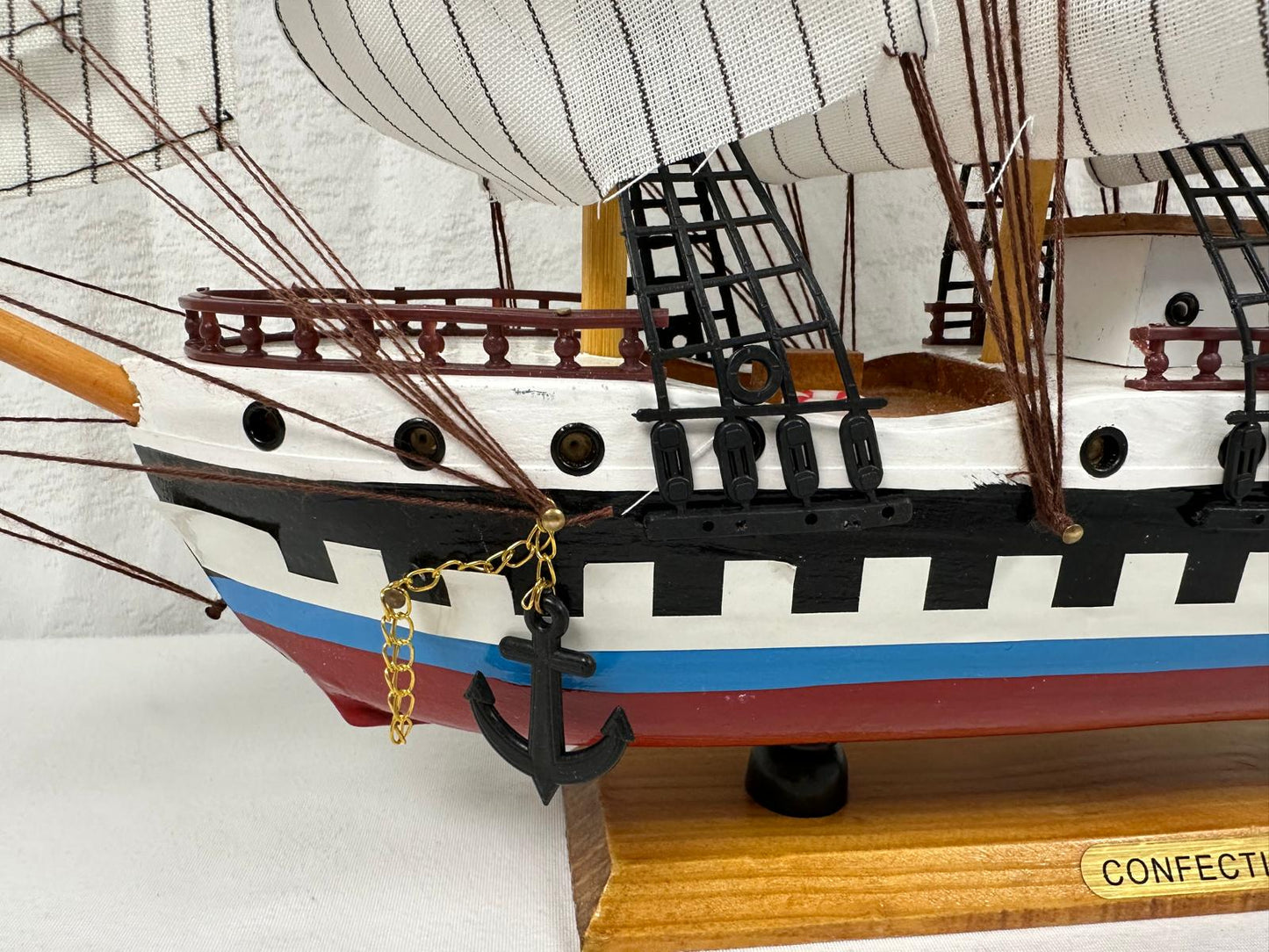 Handmade Confection Model Ship 1N – 50cm with Display Stand, Fully Assembled - Authentic Replicas & Models