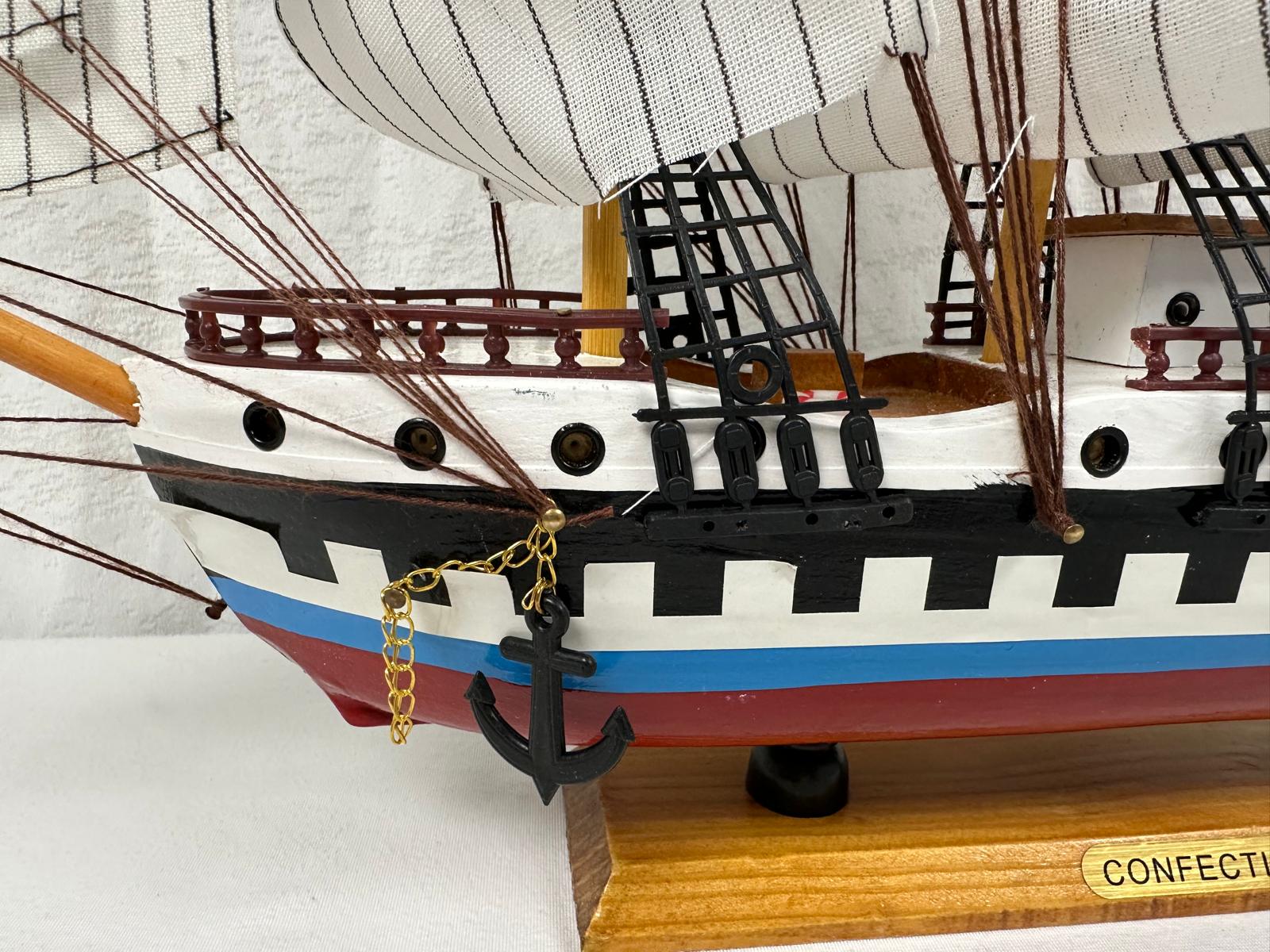 Handmade Confection Model Ship 1N – 50cm with Display Stand, Fully Assembled - Authentic Replicas & Models