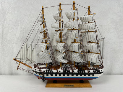 Handmade Confection Model Ship 1N – 50cm with Display Stand, Fully Assembled - Authentic Replicas & Models