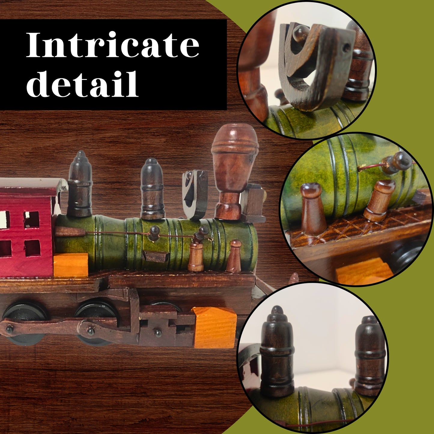 Heritage Train Wooden Model Hand Made - Authentic Replicas & Models