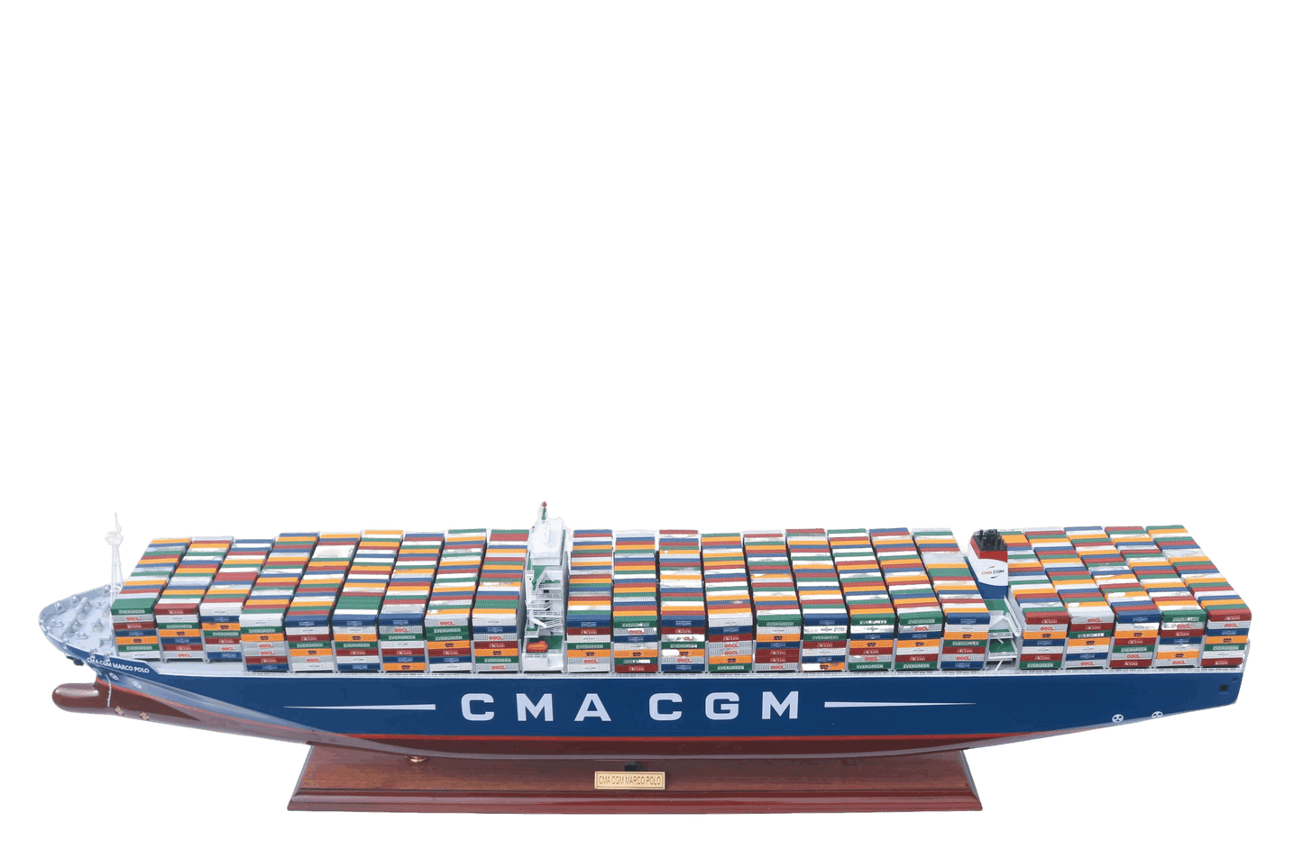 Marco Polo Wooden Ship Model | 71cm Ocean Container Vessel
