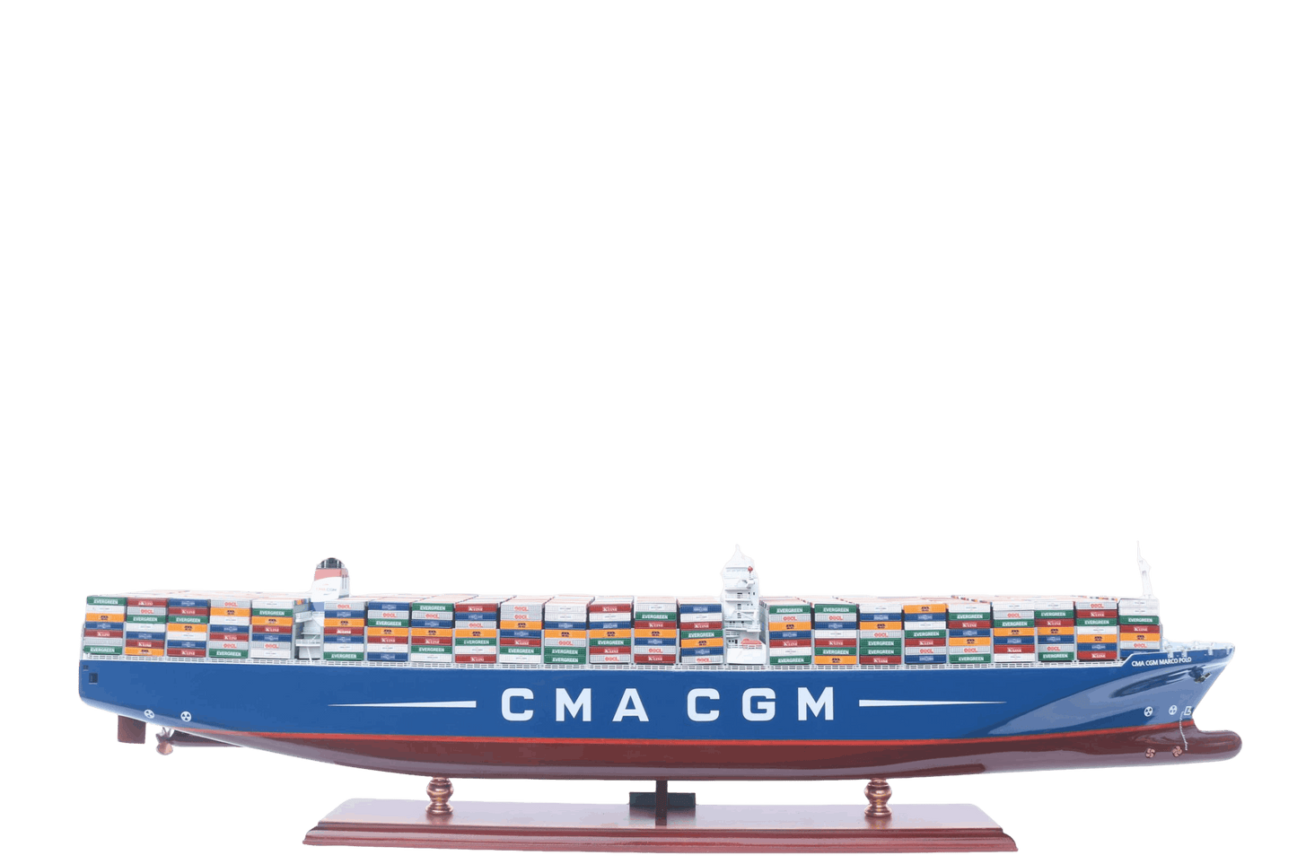 Marco Polo Wooden Ship Model | 71cm Ocean Container Vessel