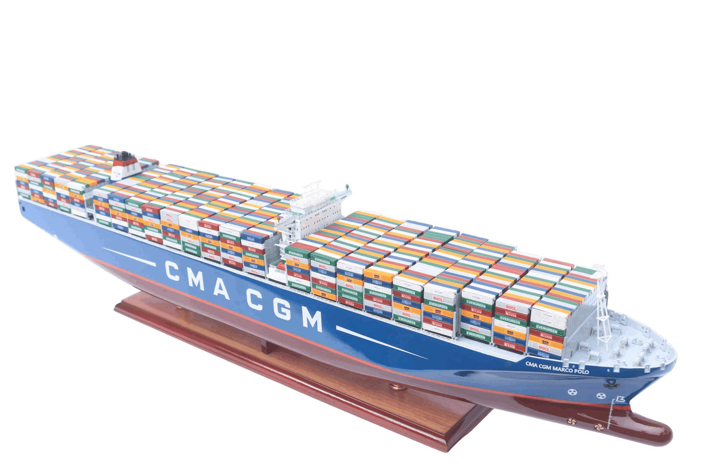 Marco Polo Wooden Ship Model | 71cm Ocean Container Vessel