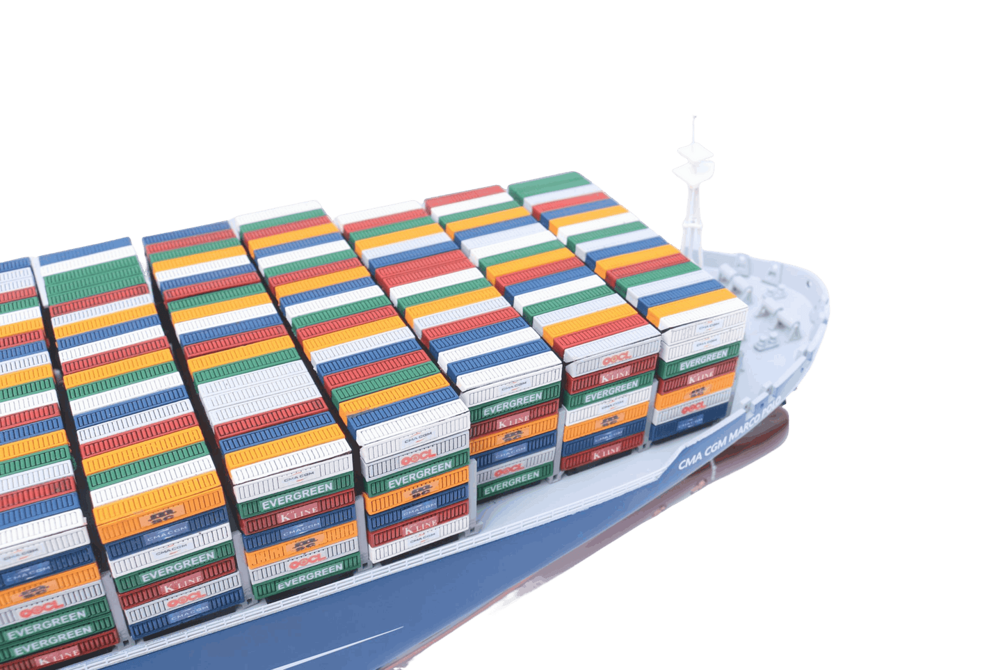 Marco Polo Wooden Ship Model | 71cm Ocean Container Vessel