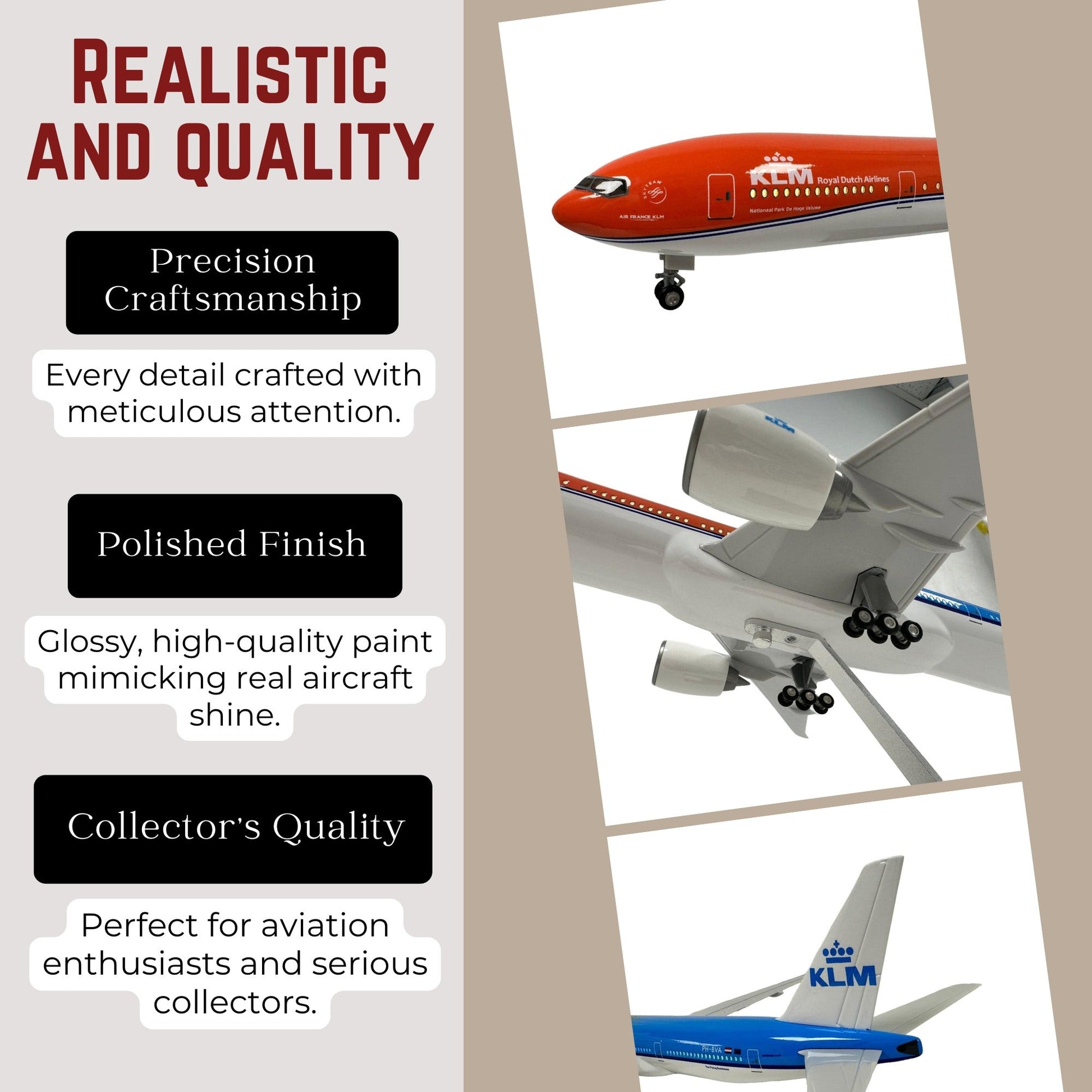 KLM 777 Model Plane Boeing Premium Large Scale Ideal Gift - Authentic Replicas & Models