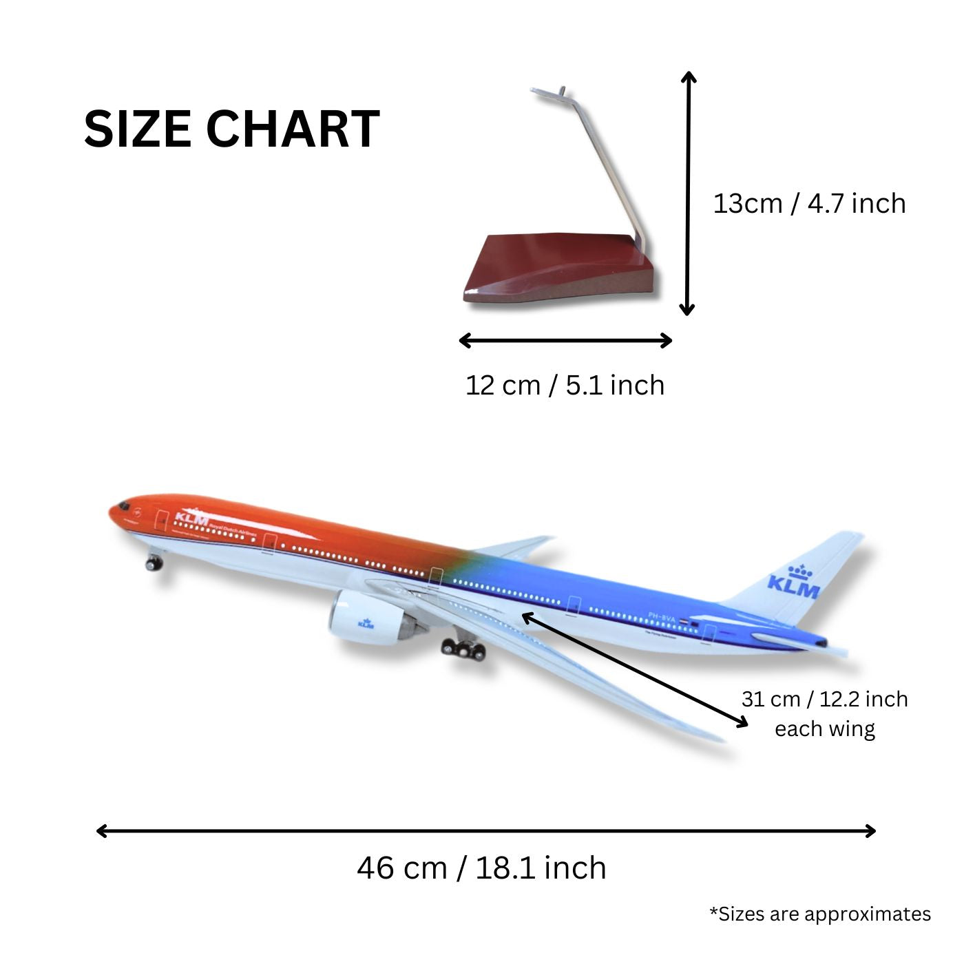 KLM 777 Model Plane Boeing Premium Large Scale Ideal Gift - Authentic Replicas & Models