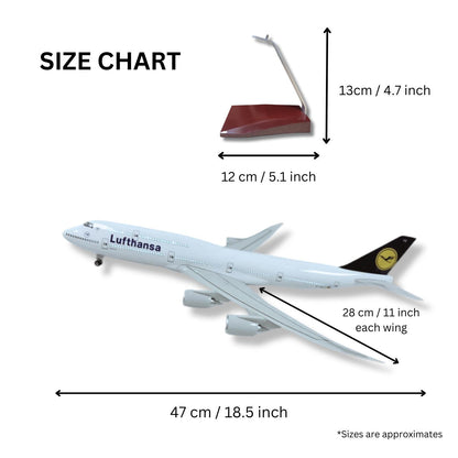 Lufthansa 747-8 Boeing Model Plane Large Scale Ideal Gift With Stand - Authentic Replicas & Models