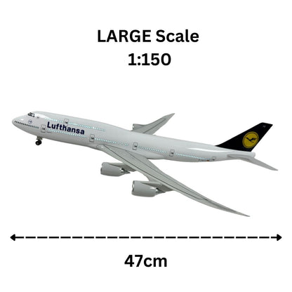 Lufthansa 747-8 Boeing Model Plane Large Scale Ideal Gift With Stand - Authentic Replicas & Models