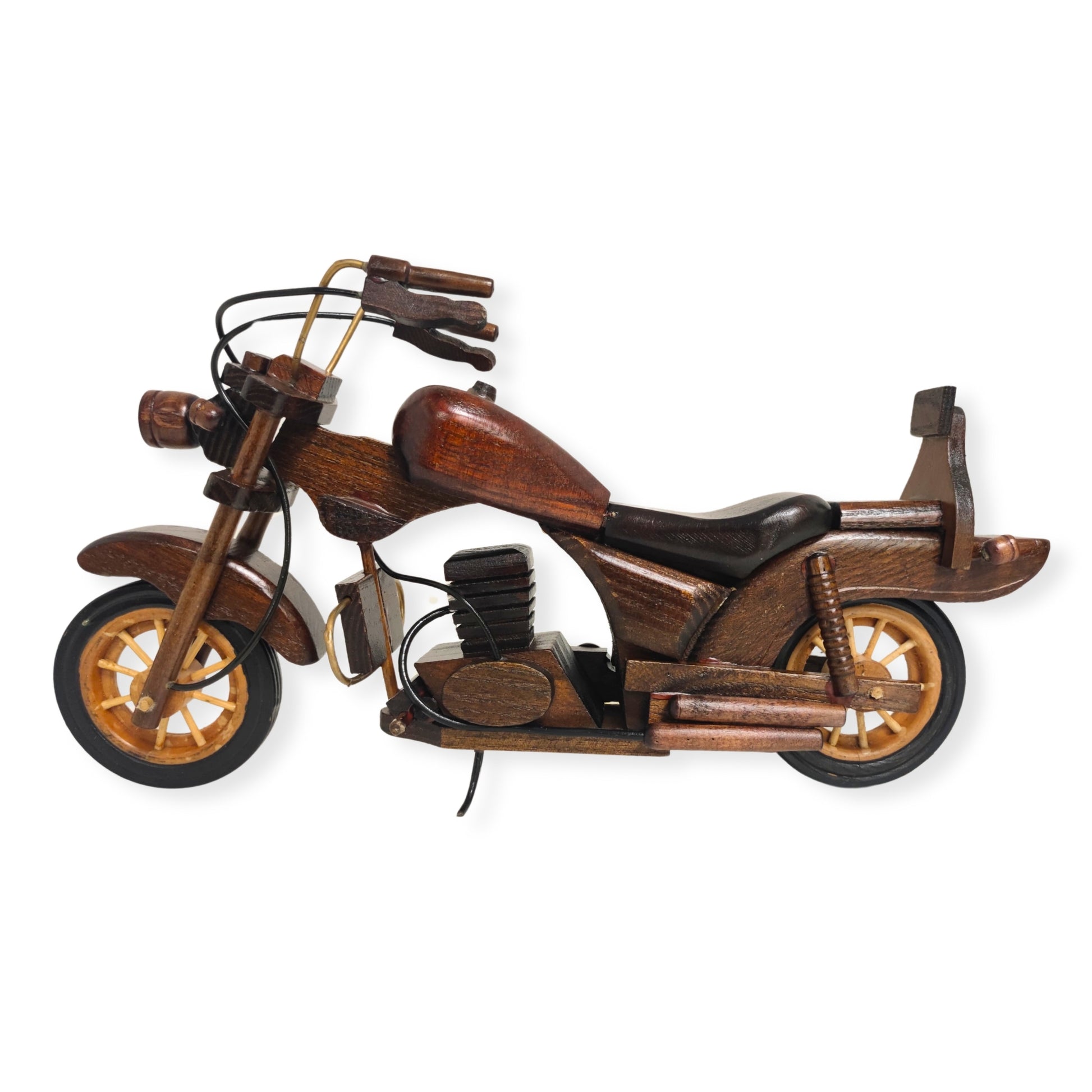 Obsidan Large Scale Model Motorbike Classic Handmade In Wood - Authentic Replicas & Models