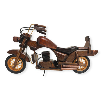 Obsidan Large Scale Model Motorbike Classic Handmade In Wood - Authentic Replicas & Models