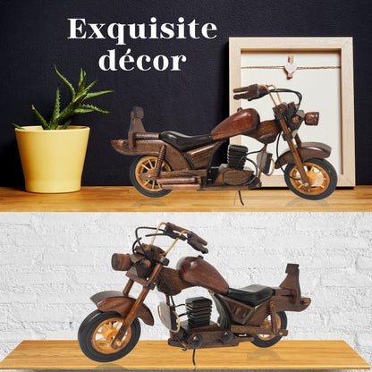 Obsidan Large Scale Model Motorbike Classic Handmade In Wood - Authentic Replicas & Models