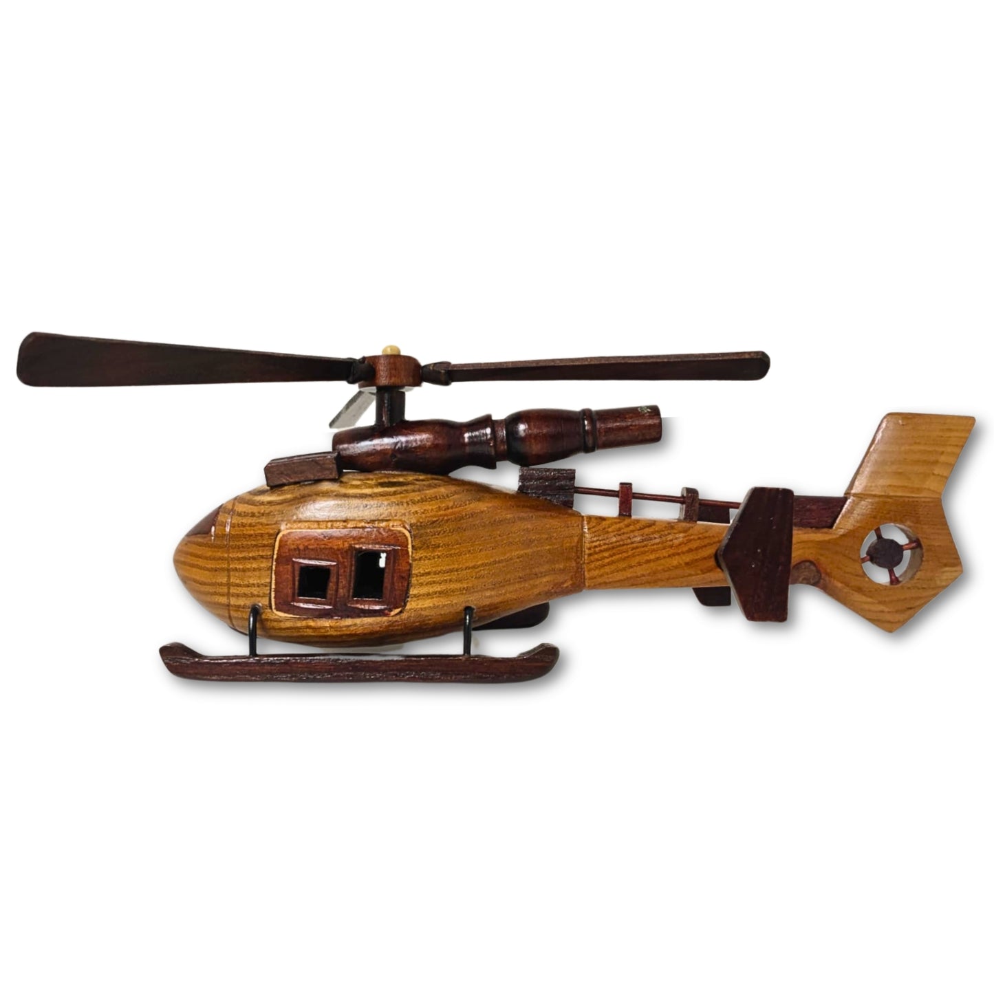 Sky Sentinal Model Helicopter Handcrafted Wooden Vintage - Authentic Replicas & Models