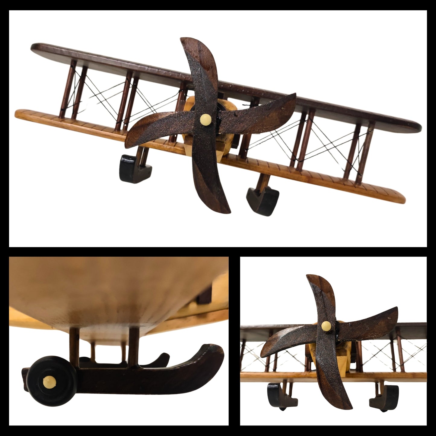 Timber Voyager Model Wooden Airplane Handcrafted Vintage - Authentic Replicas & Models