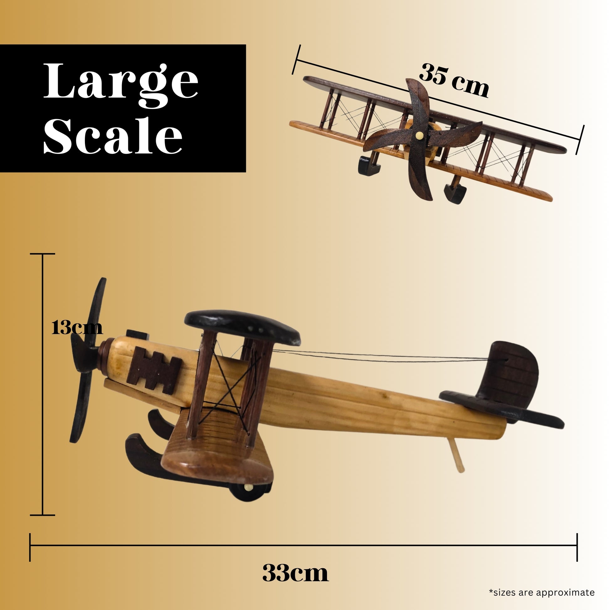 Timber Voyager Model Wooden Airplane Handcrafted Vintage - Authentic Replicas & Models
