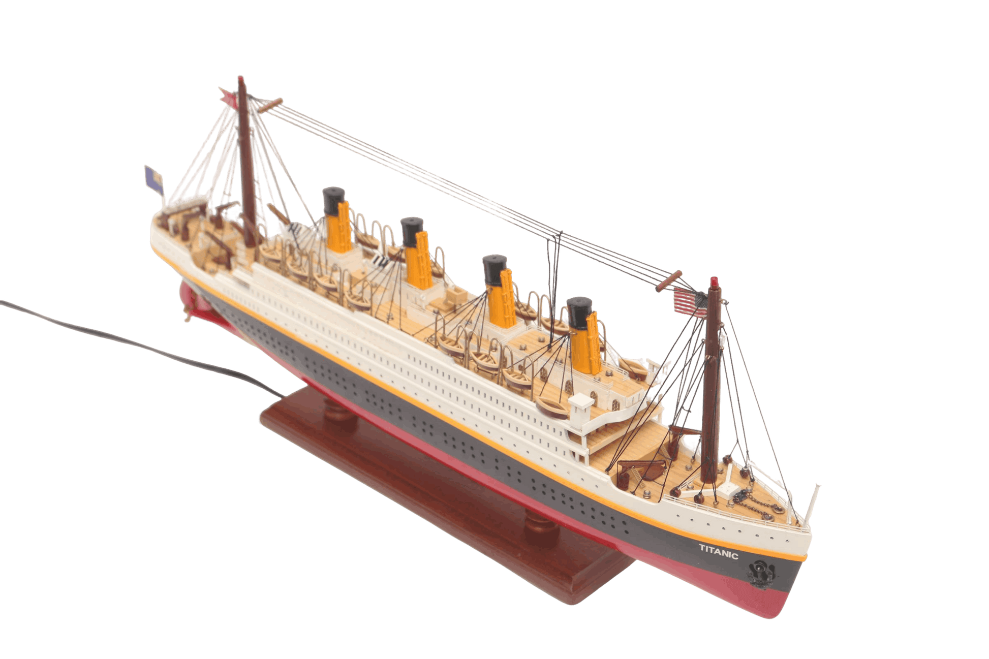 Mahogany and acacia Titanic model deck details