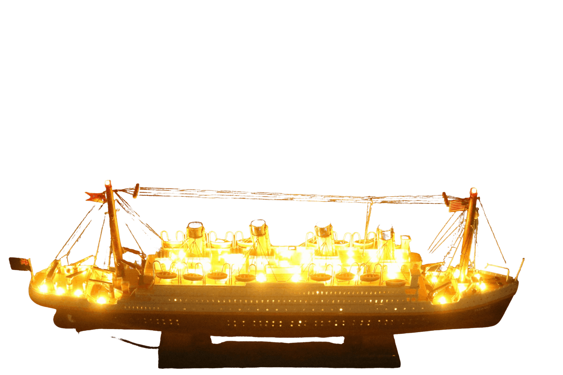 RMS Titanic wooden model 60cm with lights mahogany