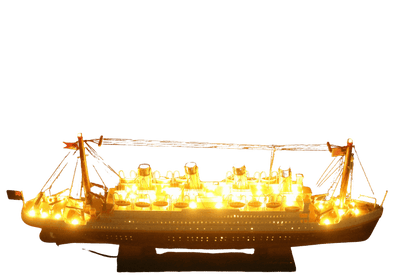 RMS Titanic wooden model 60cm with lights mahogany