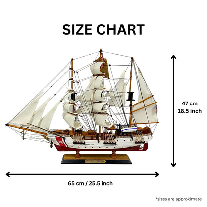 US Coast Guard Model Ship 1H – 65cm Length, Fully Assembled with Stand - Authentic Replicas & Models