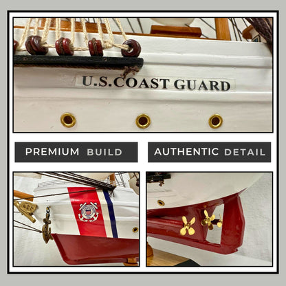 US Coast Guard Model Ship 1H – 65cm Length, Fully Assembled with Stand - Authentic Replicas & Models