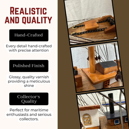 US Coast Guard Model Ship 1H – 65cm Length, Fully Assembled with Stand - Authentic Replicas & Models